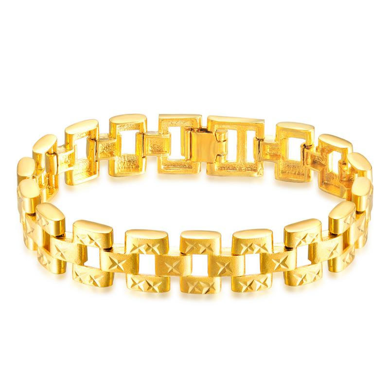 Personality Trend Copper Plated 18K gold Classic Men Fashion Baidu Bracelet