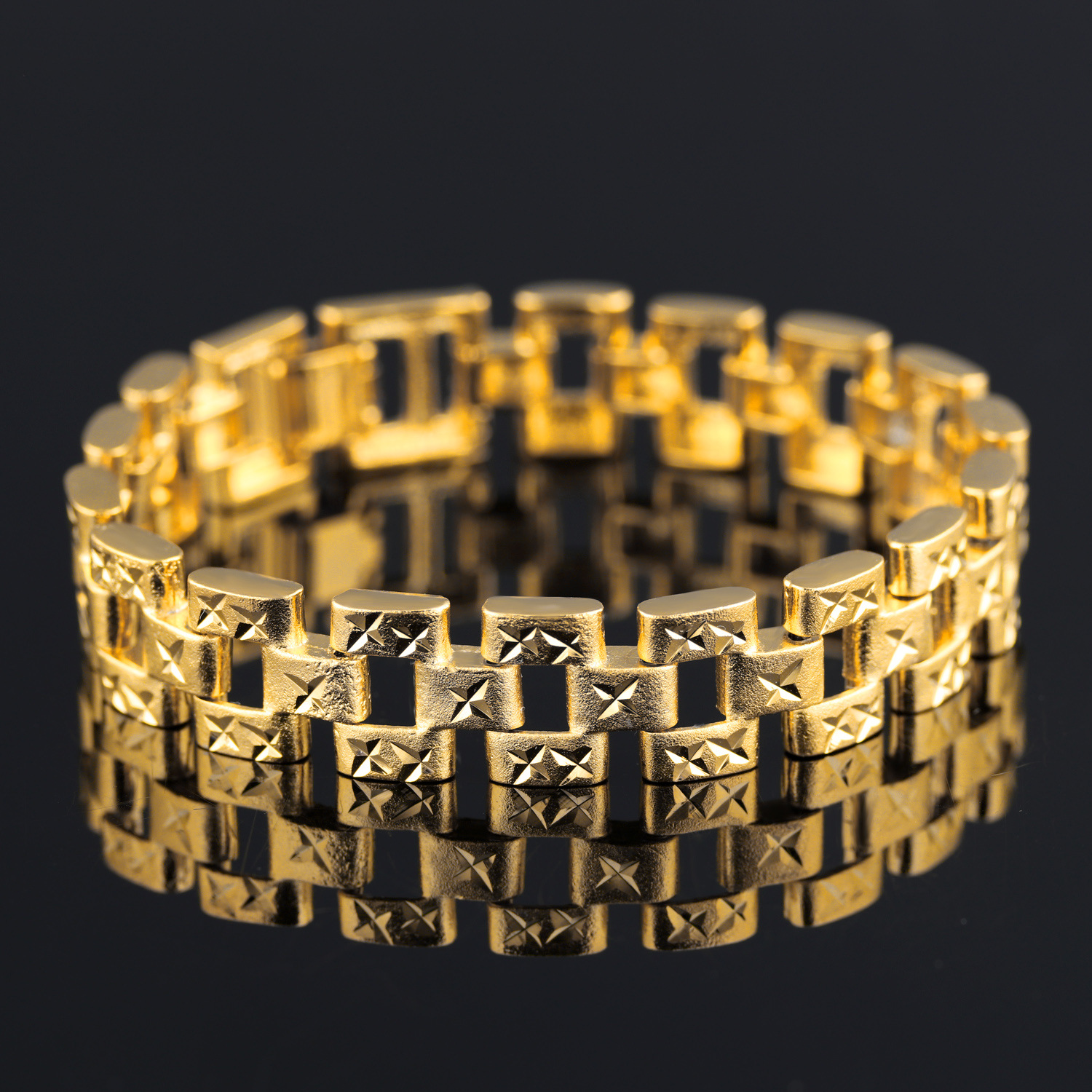 Personality Trend Copper Plated 18K gold Classic Men Fashion Baidu Bracelet