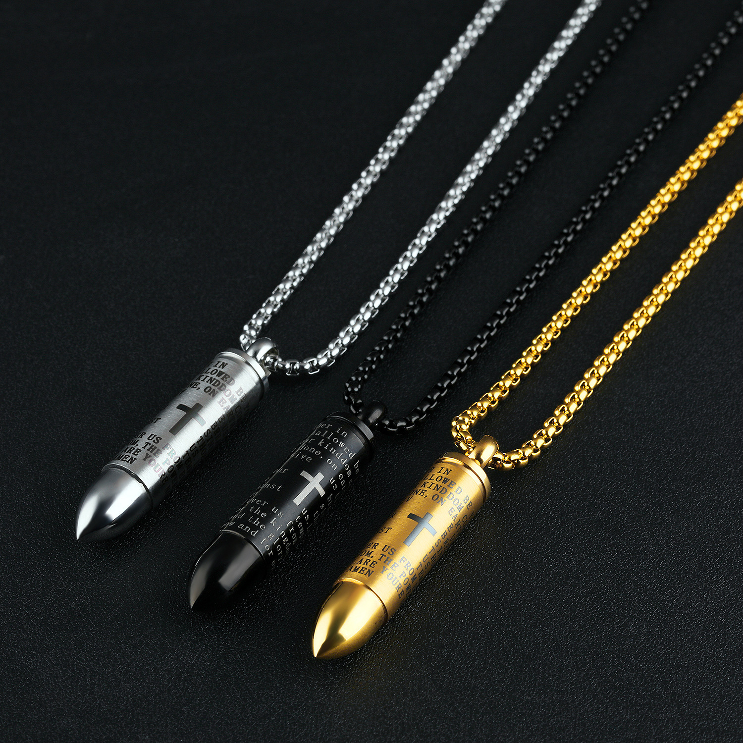 Creative Personality Stainless Steel Men Pendant Classic Cross Fashion Necklace