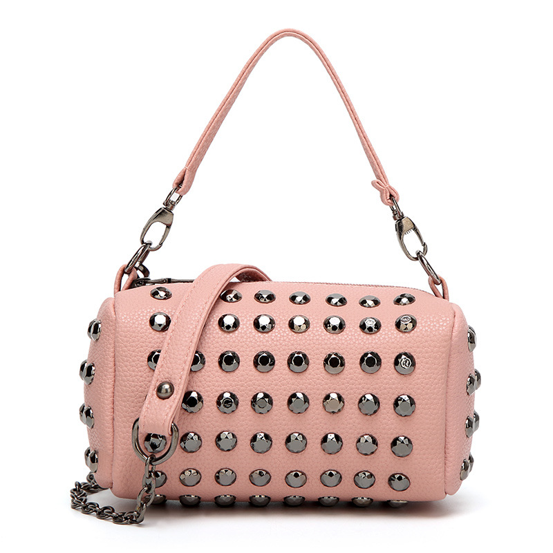 The New Lady Bags Rivet Handbag Chain Lady Bags Fashion Shoulder Oblique Cross Packet