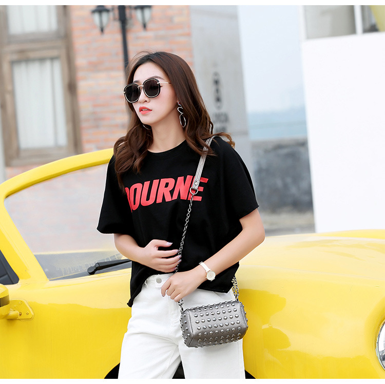 The New Lady Bags Rivet Handbag Chain Lady Bags Fashion Shoulder Oblique Cross Packet