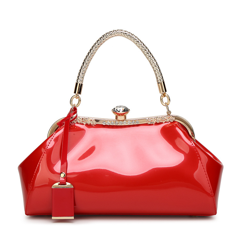 Ms Fashion Patent Leather Handbag Shoulder Oblique Bridal bag Ladies bag Wedding Package