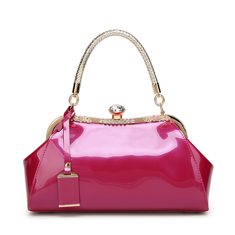 Ms Fashion Patent Leather Handbag Shoulder Oblique Bridal bag Ladies bag Wedding Package
