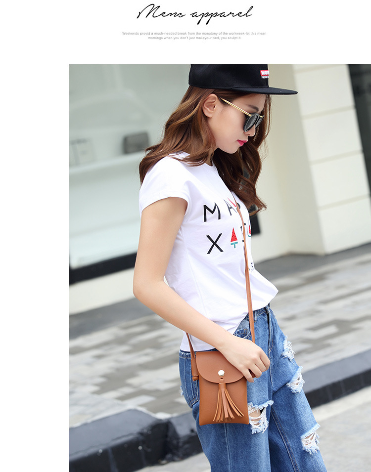 The New Lady Bags Mini Tassel Mobile phone Bag Coin Purse Shoulder Messenger Packet Handbags
