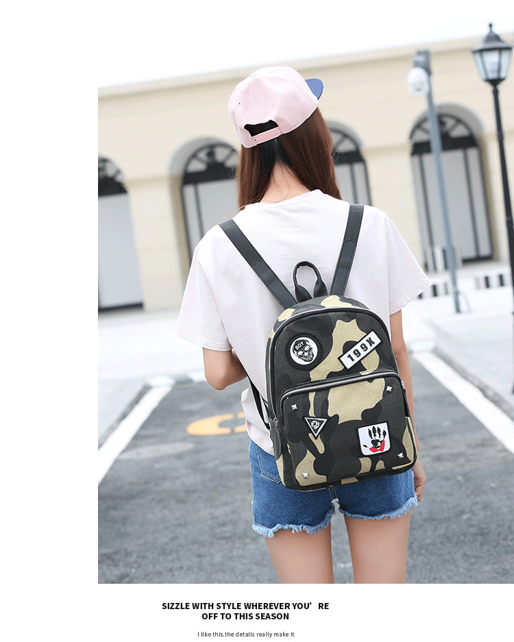 The New Camouflage Backpack Female Travel Backpack Leisure Canvas School bag Lady bags Handbags