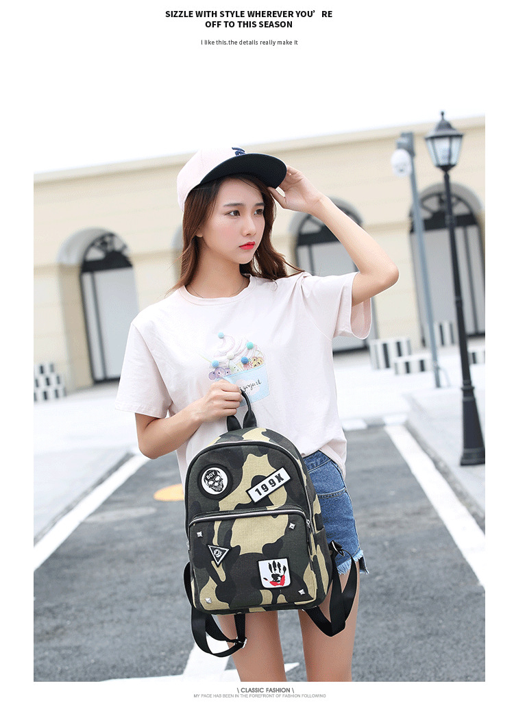 The New Camouflage Backpack Female Travel Backpack Leisure Canvas School bag Lady bags Handbags