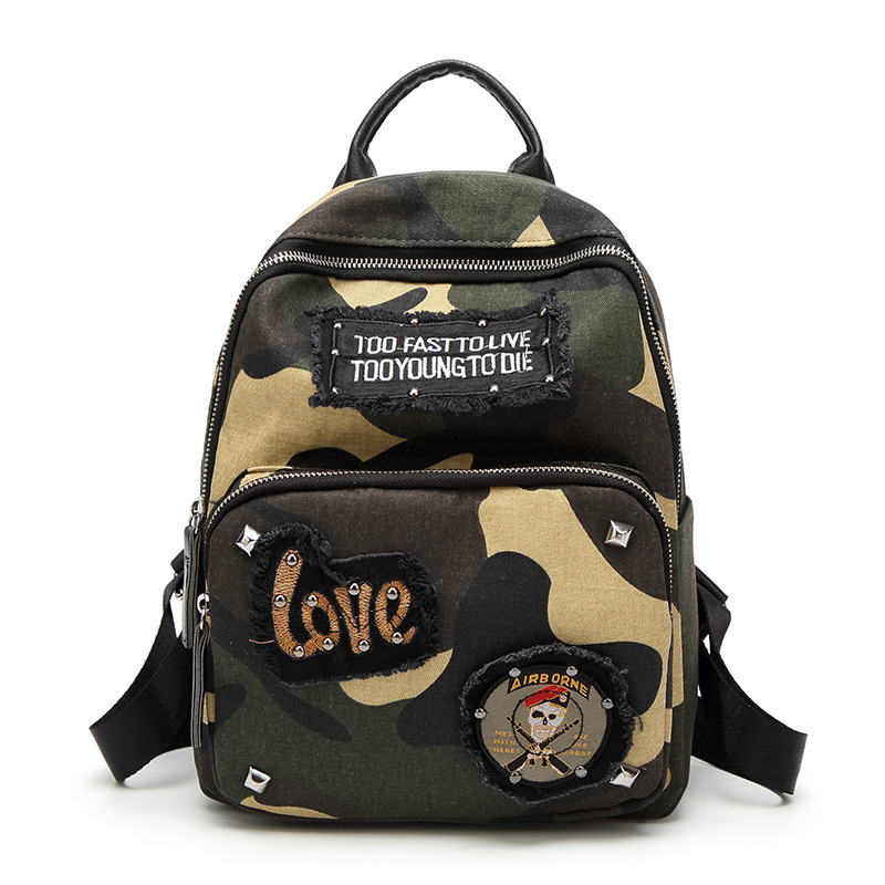 The New Camouflage Backpack Female Travel Backpack Leisure Canvas School bag Lady bags Handbags
