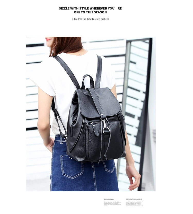 Ms Backpack Lady Bags Leisure Fashion Student School bag PU Travel Backpack Handbags