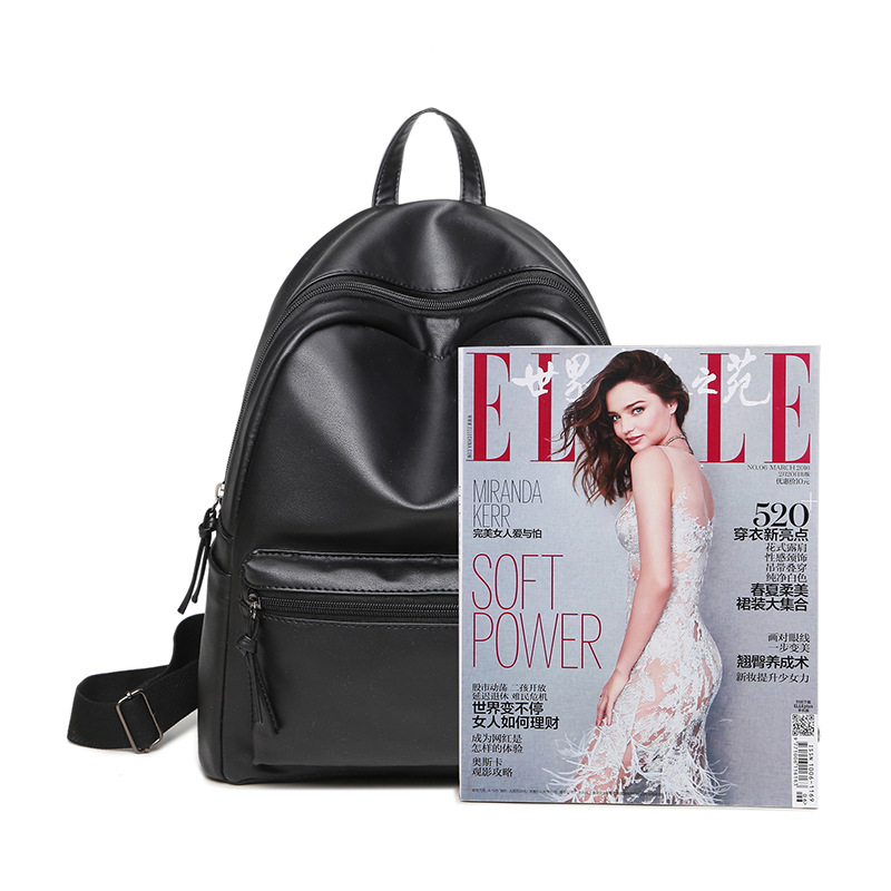 Backpack Student School bag Leisure Travel bag PU Leather Soft Cover Trend Lady Bags Handbags