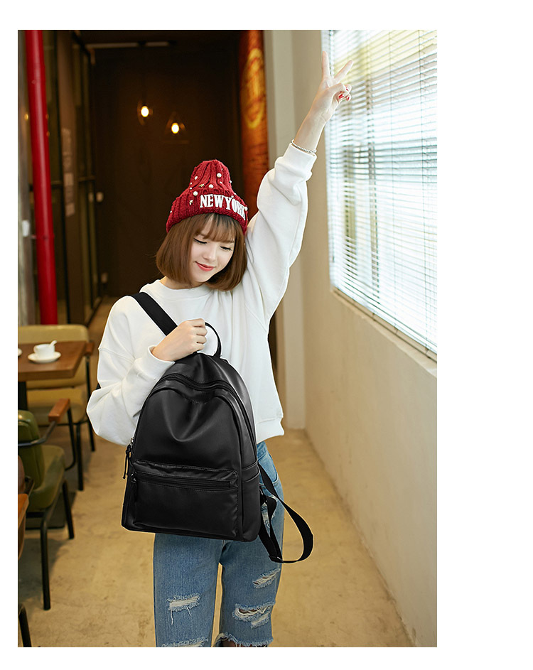 Backpack Student School bag Leisure Travel bag PU Leather Soft Cover Trend Lady Bags Handbags