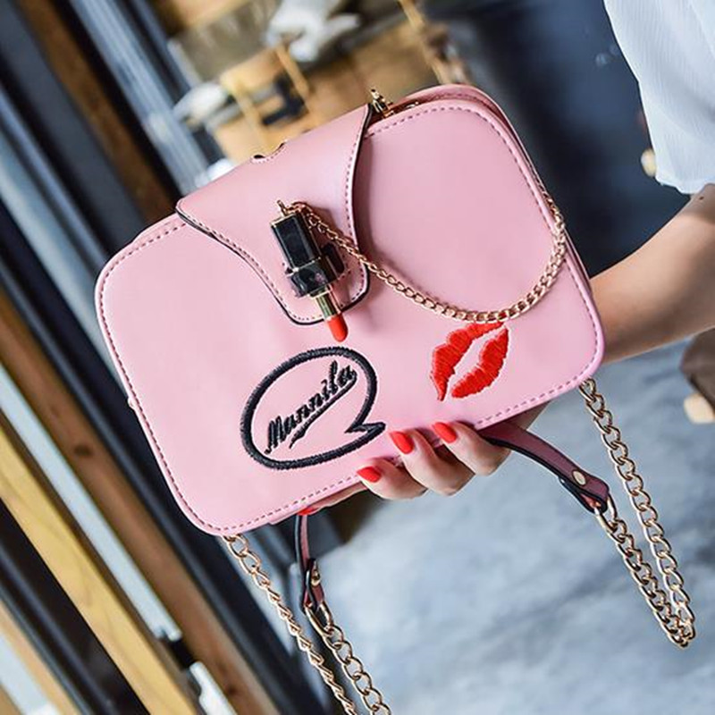 Ms Creative Shoulder Lady Bags Lovely Badge Lipstick Clip pack Messenger bag Handbags