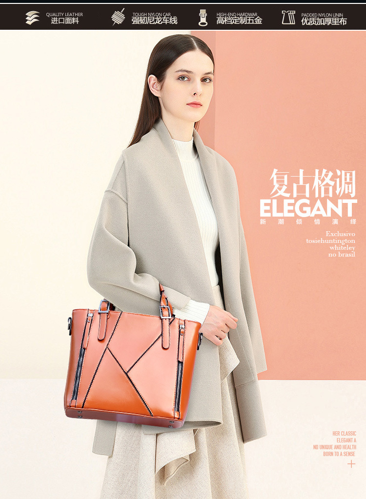 Western Style Fashion The New Ladies bag Simple Stitching Portable Shoulder Messenger bag Handbags