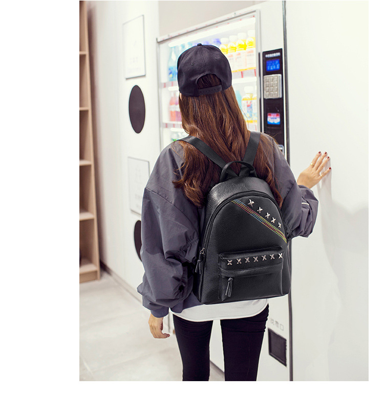 Ladies Bag Trend Ms Backpack Shoulder Bags Rivet Leisure Fashion Student Backpack Handbags