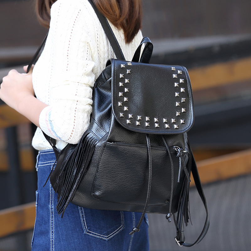 Ladies Bag The New Backpack Shoulder Bags Trend Leisure Fashion Student Tassel Backpack Handbags