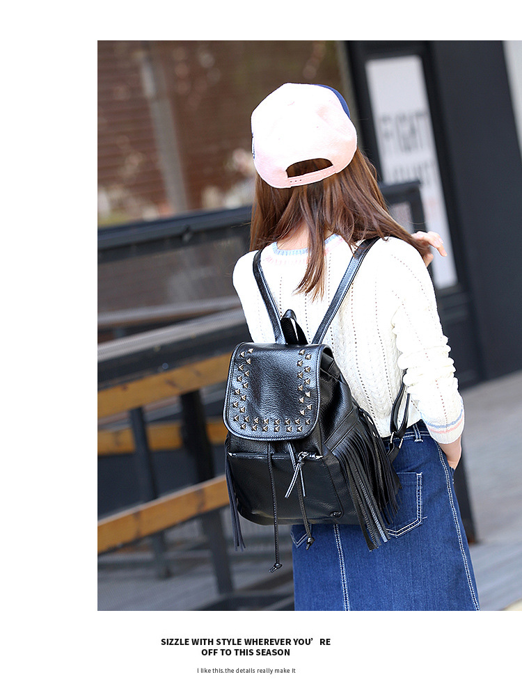 Ladies Bag The New Backpack Shoulder Bags Trend Leisure Fashion Student Tassel Backpack Handbags