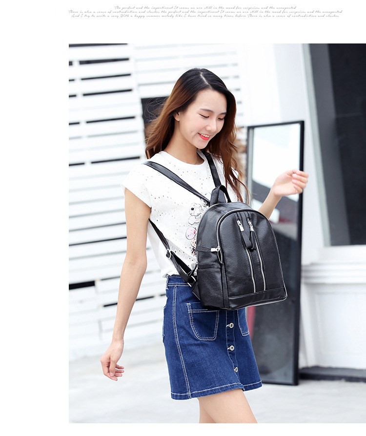 The New Fashion PU Leather Girls Backpack School bag Ms Backpack College Winds Travel bag