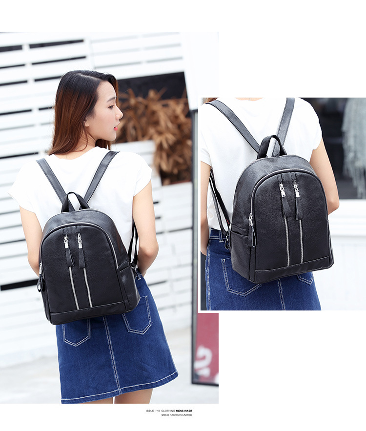 The New Fashion PU Leather Girls Backpack School bag Ms Backpack College Winds Travel bag