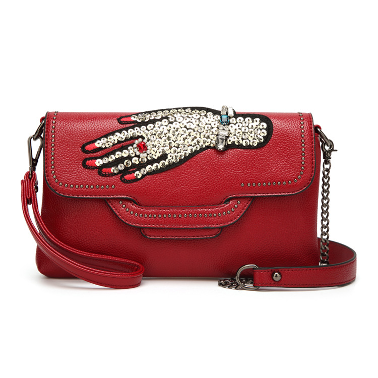 Ms Leisure Fashion Palm Bag Female Shoulder Messenger bag Chain Small Square bag Handbags