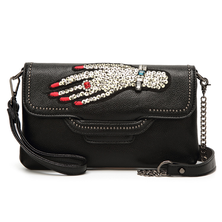 Ms Leisure Fashion Palm Bag Female Shoulder Messenger bag Chain Small Square bag Handbags