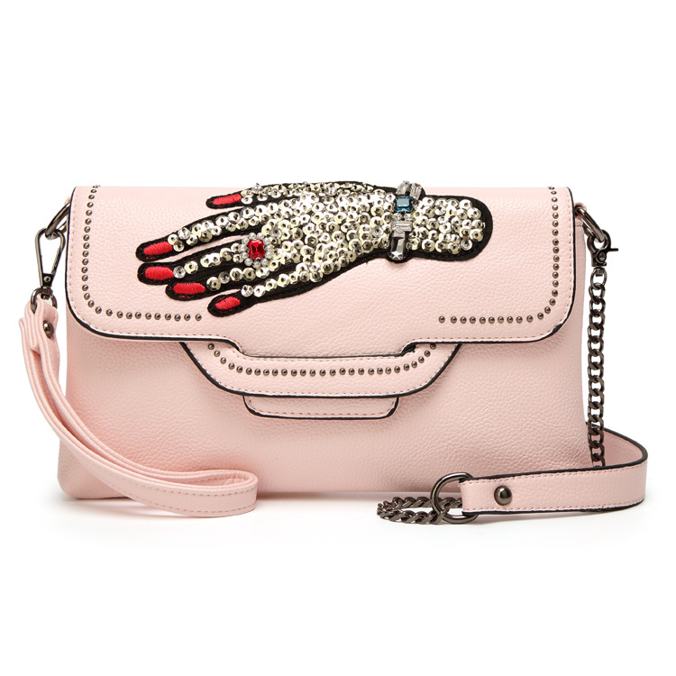 Ms Leisure Fashion Palm Bag Female Shoulder Messenger bag Chain Small Square bag Handbags