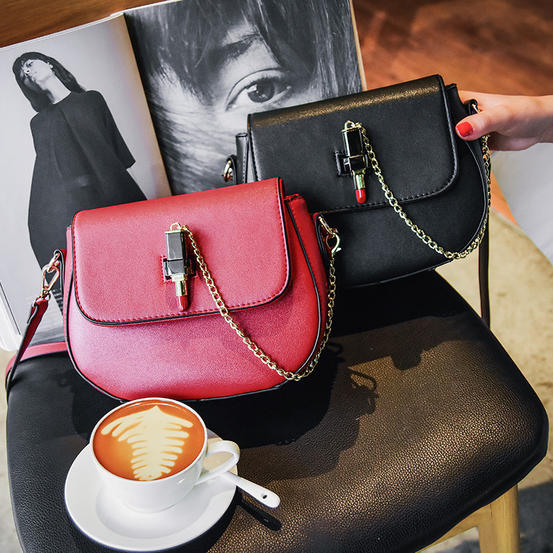 Lady Bags Trend Retro Shoulder Bags Ms Lipstick Buckle Oblique Cross Package Handbags