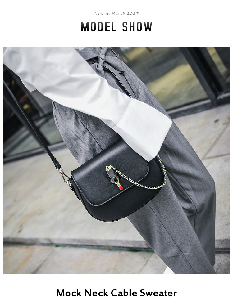 Lady Bags Trend Retro Shoulder Bags Ms Lipstick Buckle Oblique Cross Package Handbags