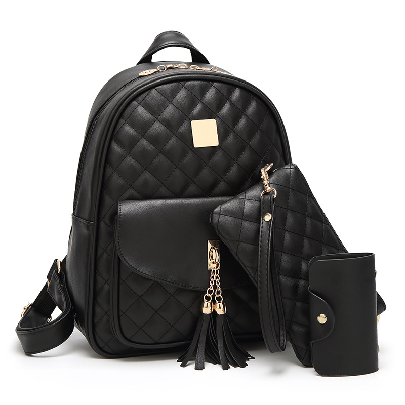 Lady bags The New embroidered Female Backpack Three Sets Wild Student Backpack Handbags
