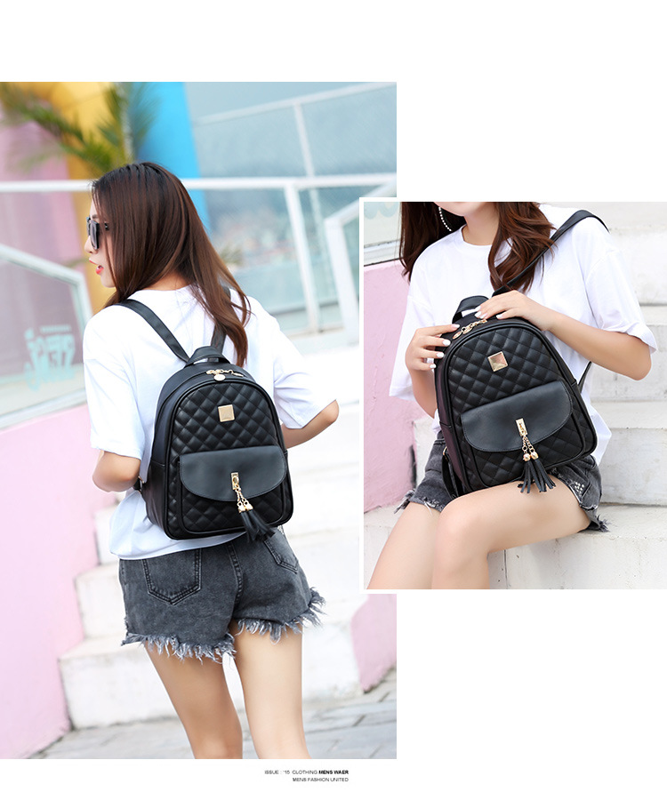 Lady bags The New embroidered Female Backpack Three Sets Wild Student Backpack Handbags