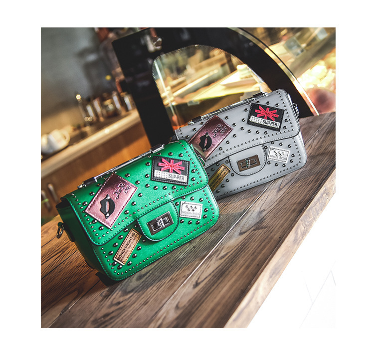 Lady Bags Badge Decoration Small Square Bag Chain Portable Packet Shoulder Messenger bag Handbags