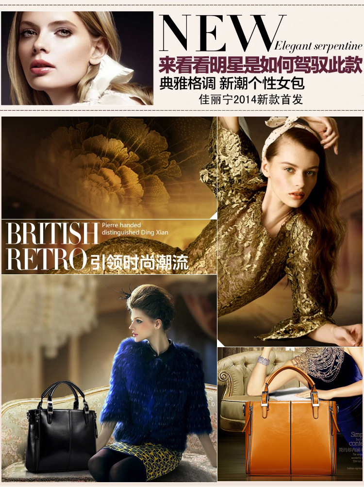 Oil wax Lady Bags Shoulder Messenger bag Western Style Portable Killer bag Fashion Ladies bag Handbags