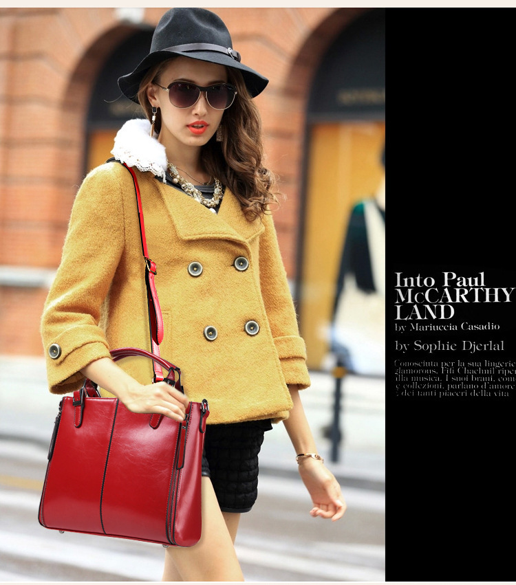 Oil wax Lady Bags Shoulder Messenger bag Western Style Portable Killer bag Fashion Ladies bag Handbags