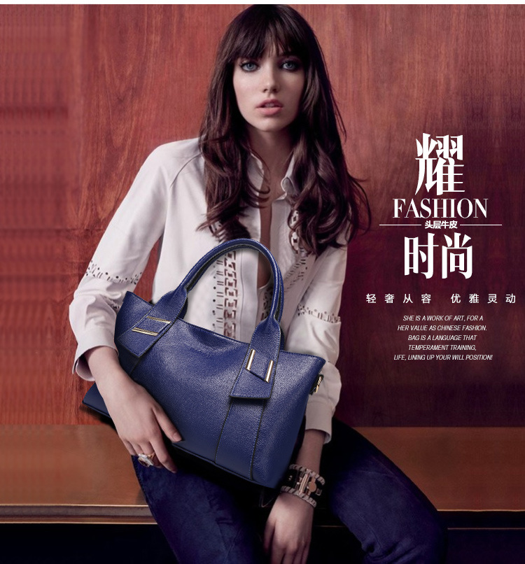 Lady Bags Fashion Litchi Pattern Big Bag Ms Portable Messenger Bag Shoulder Bags