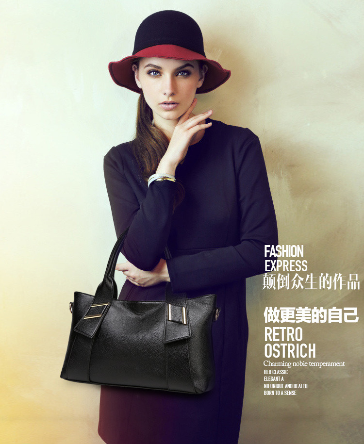 Lady Bags Fashion Litchi Pattern Big Bag Ms Portable Messenger Bag Shoulder Bags