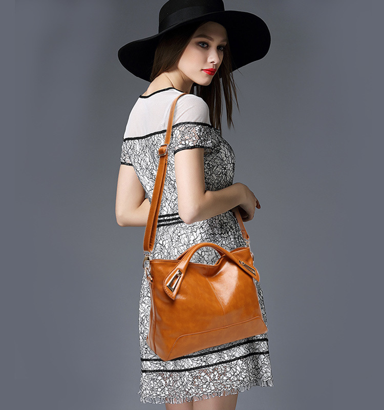 Fashion Trend Lady Bags Oil Wax Ms Leisure Shoulder Messenger Handbag