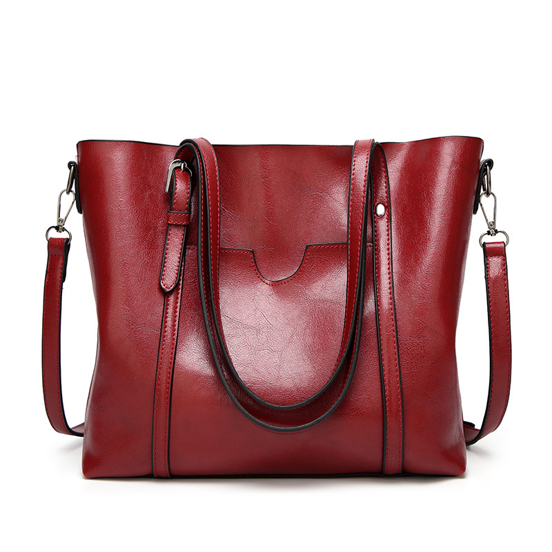 Fashion Lady Bags Big bag Wild Shoulder Messenger Bag Simple Oil wax Leather Handbag Tote Bag