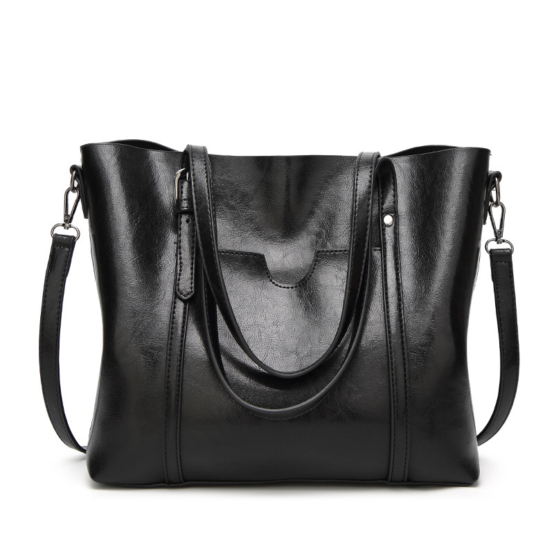 Fashion Lady Bags Big bag Wild Shoulder Messenger Bag Simple Oil wax Leather Handbag Tote Bag