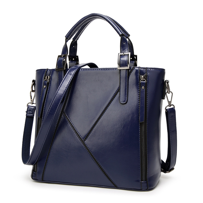 Western Style Handbag Shoulder Messenger Lady Bags Oil Wax Skin Stitching Fashion Ladies bag