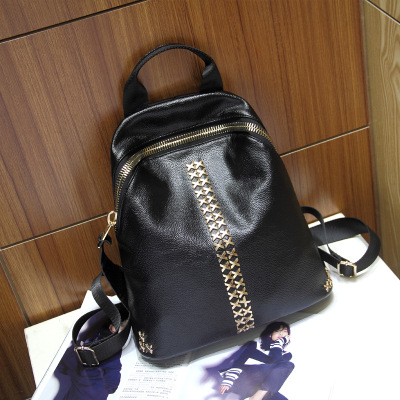Lady Bags Backpack Leisure The New Rivet Ms Student Fashion Backpack
