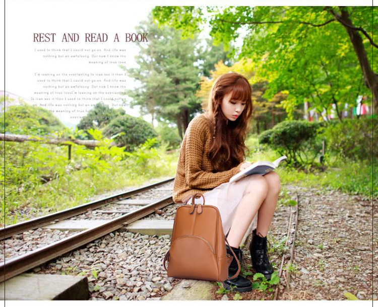 Ms Fashion PU Shoulder bag Lady bags College Trend Wild Backpack Handbags