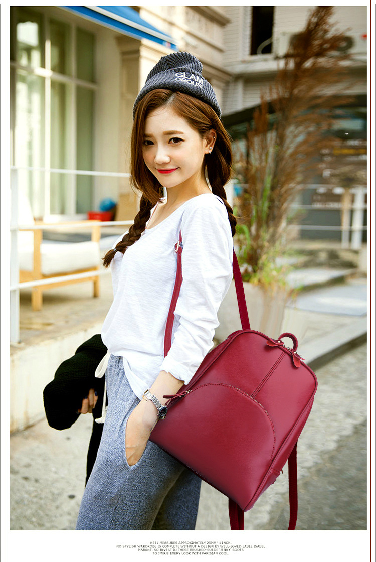 Ms Fashion PU Shoulder bag Lady bags College Trend Wild Backpack Handbags
