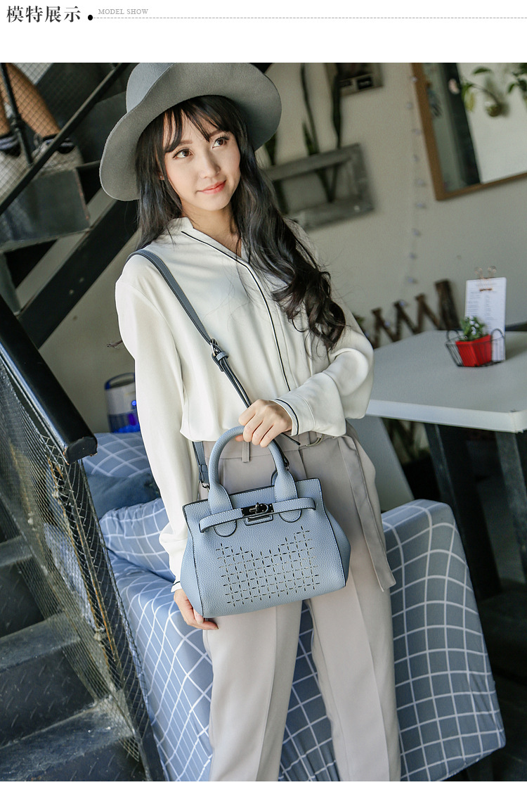The New Fashion Lady Bags Litchi Pattern Trend Wild Handbag Shoulder Messenger bag