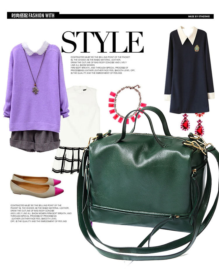 The New Lady Bags Big bag PU Leather Retro Handbag Shoulder Bags