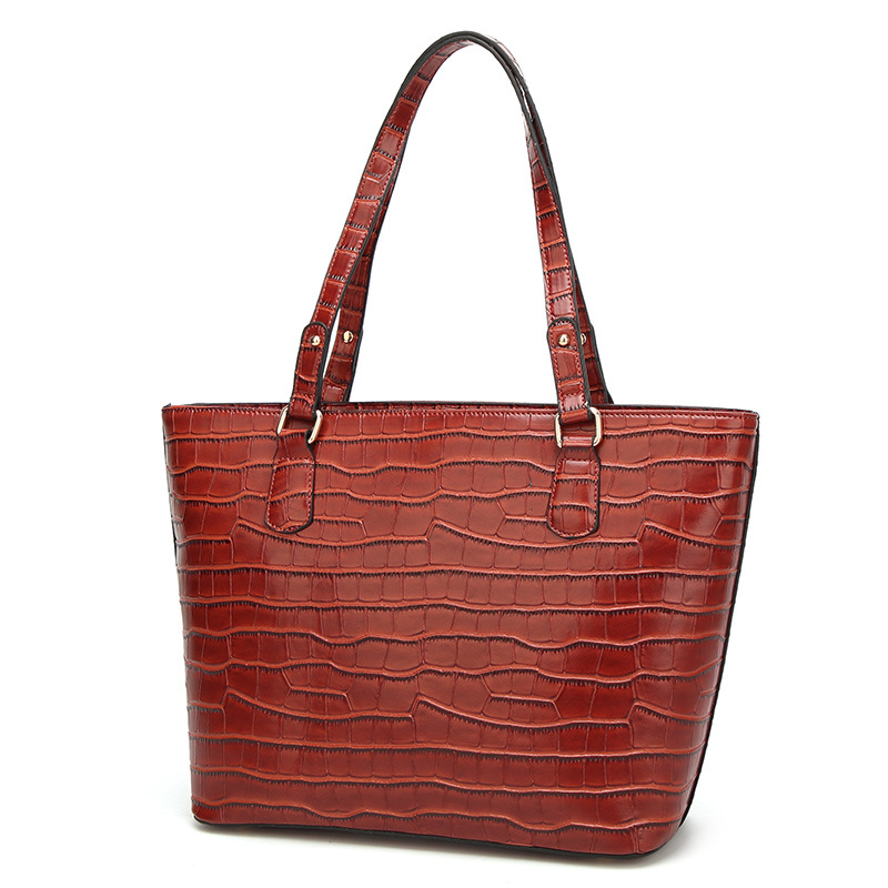 Lady Bags Fashion Crocodile Pattern Shoulder Tote Wild Handbag Ms Western Style Big bag
