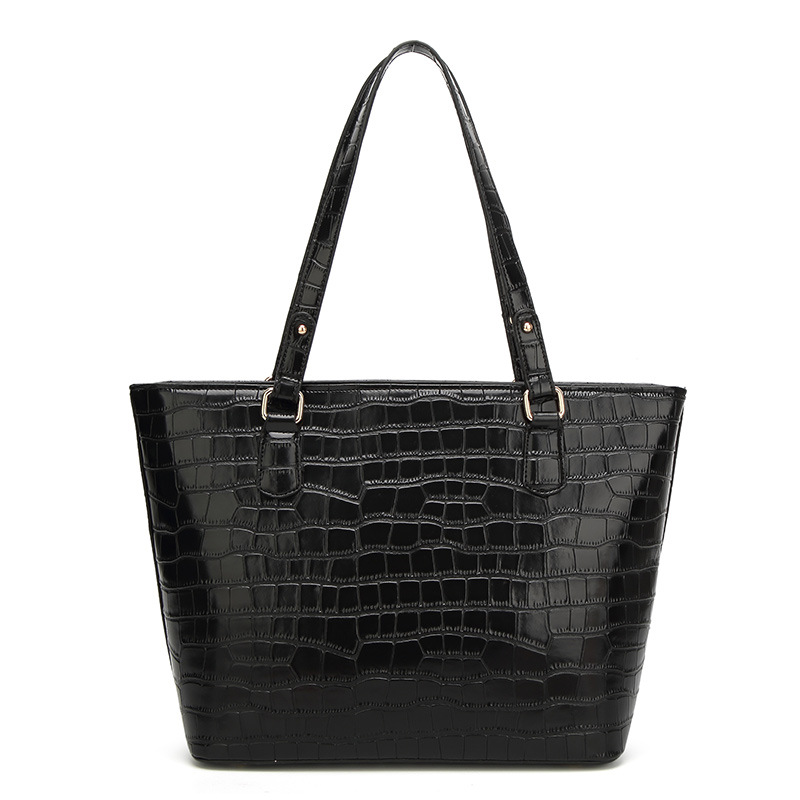 Lady Bags Fashion Crocodile Pattern Shoulder Tote Wild Handbag Ms Western Style Big bag