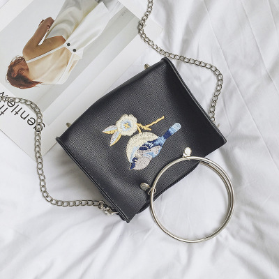 Ms Rings Handbag Lady Bags Chain Packet Mini Messenger bag Embroidery Small Square Package