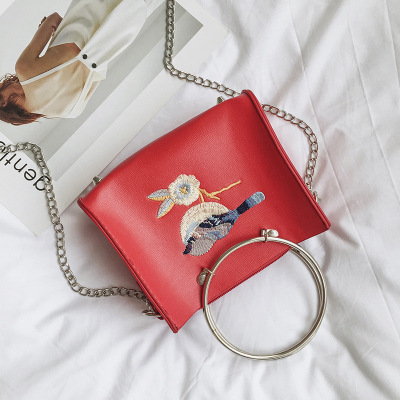 Ms Rings Handbag Lady Bags Chain Packet Mini Messenger bag Embroidery Small Square Package