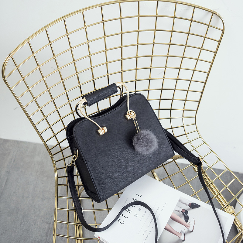 The New Women Fashion Wild Shoulder Diagonal Package Lady bags Leisure Packet With hair ball