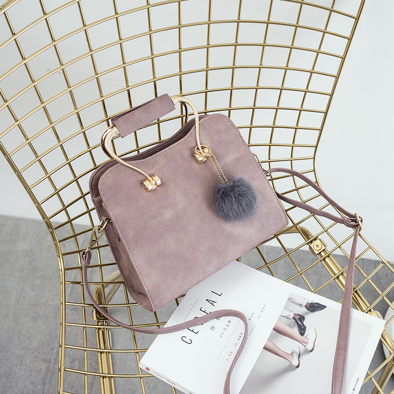 The New Women Fashion Wild Shoulder Diagonal Package Lady bags Leisure Packet With hair ball