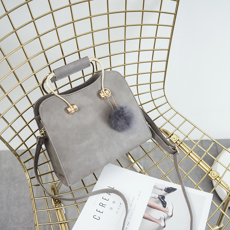 The New Women Fashion Wild Shoulder Diagonal Package Lady bags Leisure Packet With hair ball