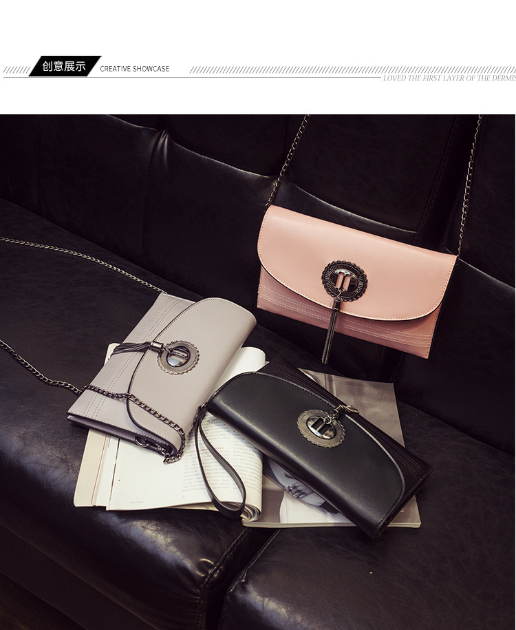 Ms Chain Tassel bag fashion Envelope package Clutch bag Shoulder Messenger bag Wild Clutch